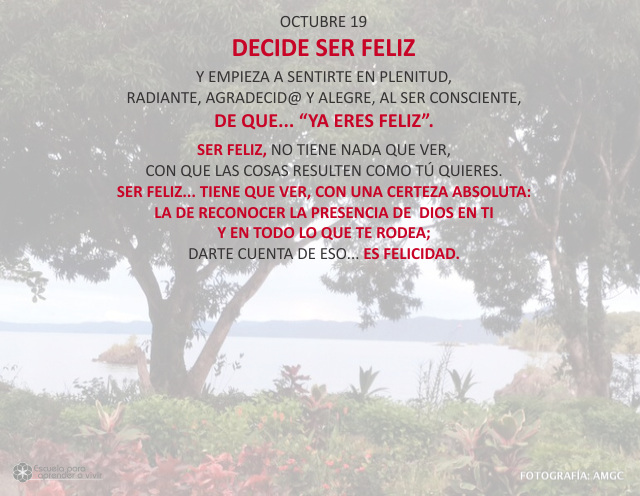 Decide ser feliz
